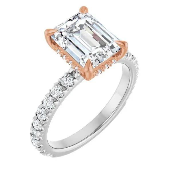 Claw-Prong Hidden Halo-Style Engagement Ring Arezzo Jewelers Elmwood Park, IL