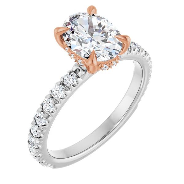 Claw-Prong Hidden Halo-Style Engagement Ring