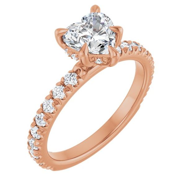 Claw-Prong Hidden Halo-Style Engagement Ring