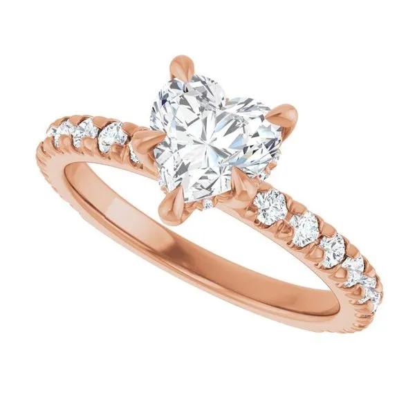 Claw-Prong Hidden Halo-Style Engagement Ring Image 5 Don's Jewelry & Design Washington, IA