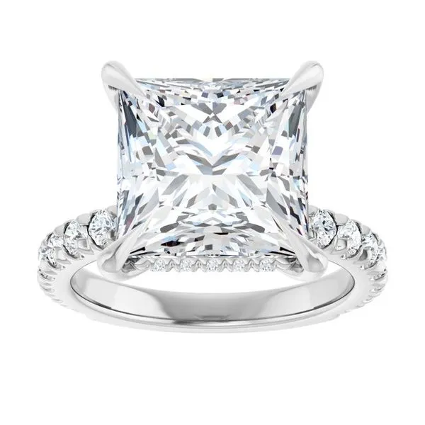 Claw-Prong Hidden Halo-Style Engagement Ring Image 3 Northwood Jewelers Northwood, OH