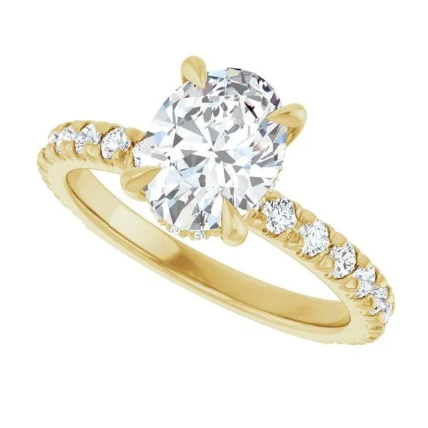 Claw-Prong Hidden Halo-Style Engagement Ring Image 5 J. West Jewelers Round Rock, TX