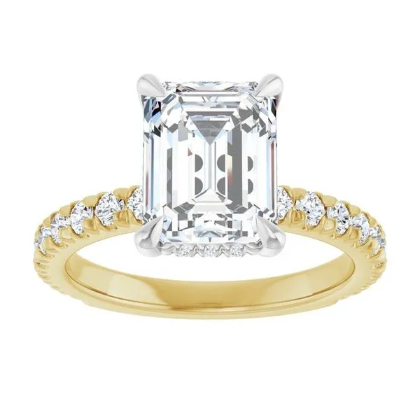 Claw-Prong Hidden Halo-Style Engagement Ring Image 3 Hudson Valley Goldsmith New Paltz, NY