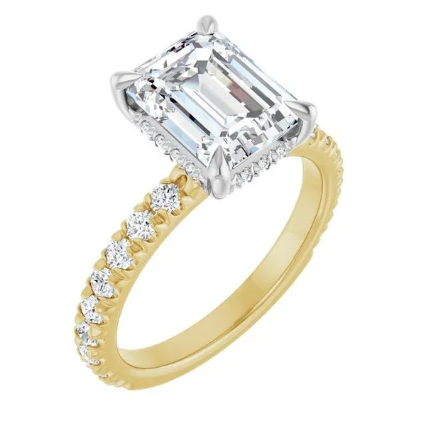 Claw-Prong Hidden Halo-Style Engagement Ring J. West Jewelers Round Rock, TX