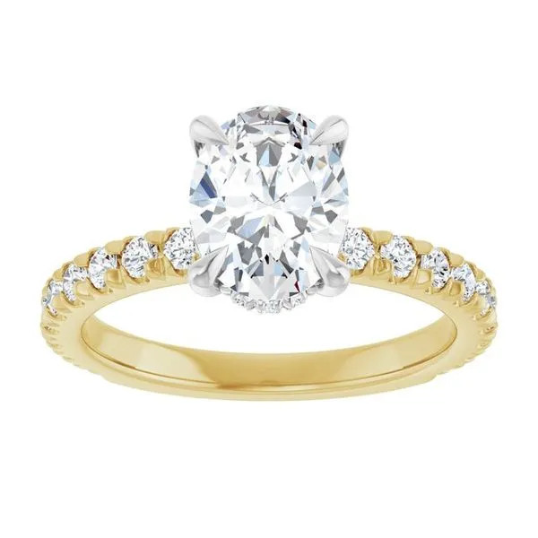 Claw-Prong Hidden Halo-Style Engagement Ring Image 3 Hudson Valley Goldsmith New Paltz, NY