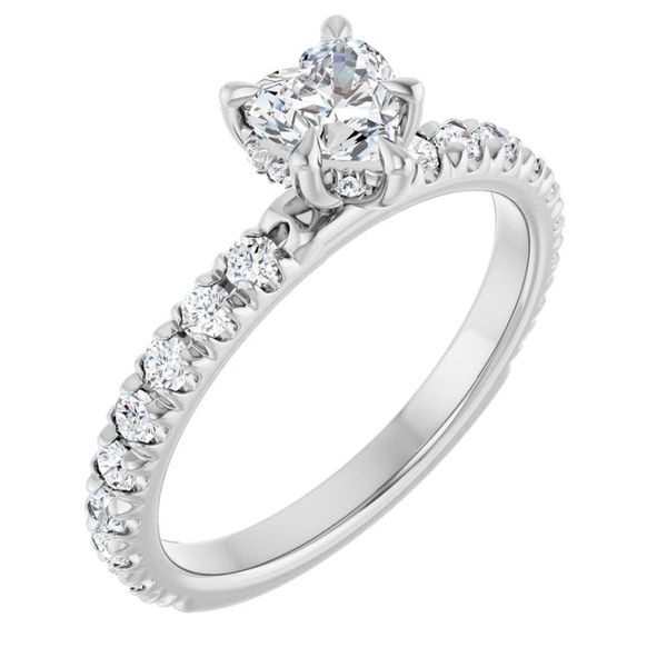 Claw-Prong Hidden Halo-Style Engagement Ring