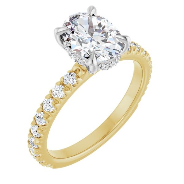 Claw-Prong Hidden Halo-Style Engagement Ring