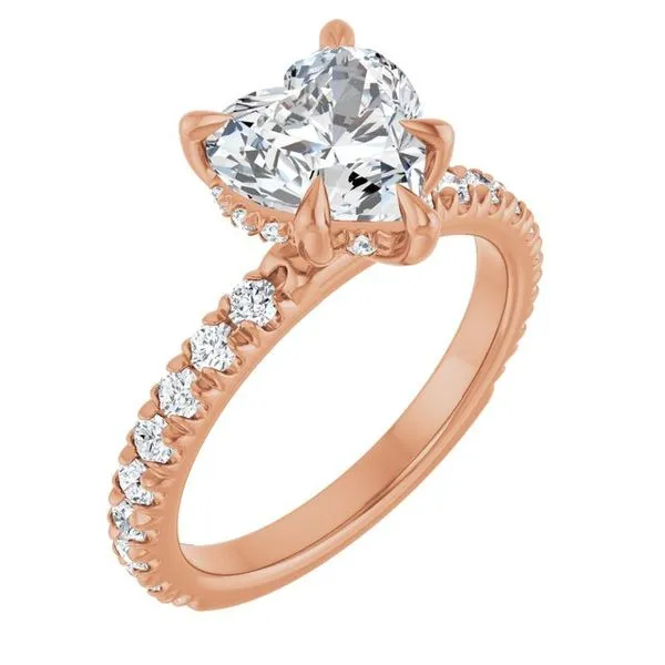 Claw-Prong Hidden Halo-Style Engagement Ring