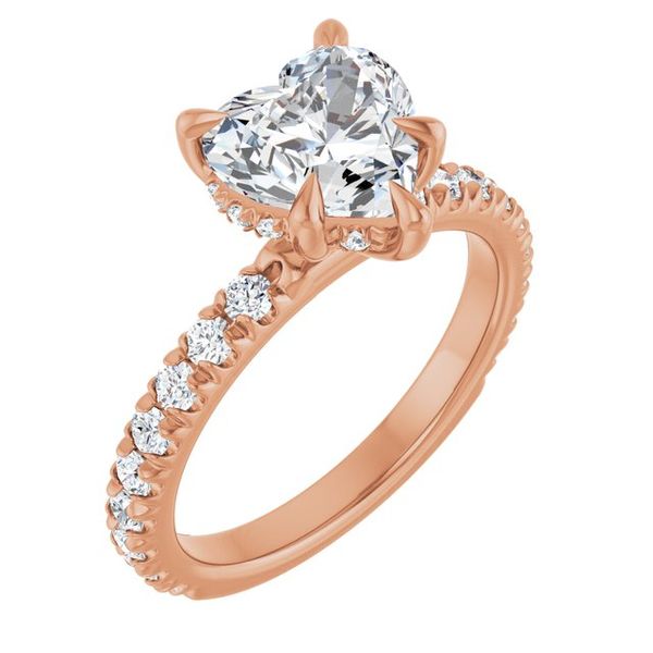 Claw-Prong Hidden Halo-Style Engagement Ring