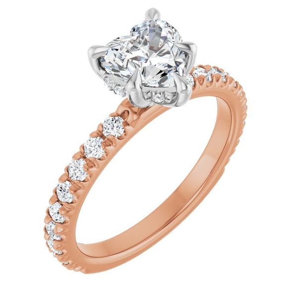 Claw-Prong Hidden Halo-Style Engagement Ring