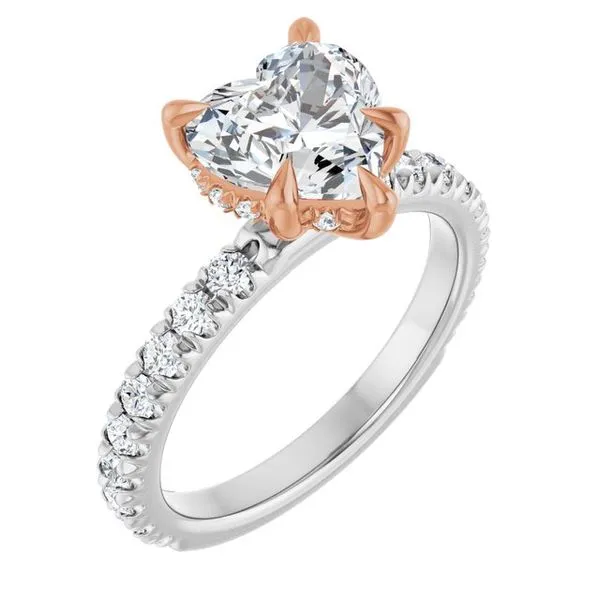 Claw-Prong Hidden Halo-Style Engagement Ring Hudson Valley Goldsmith New Paltz, NY