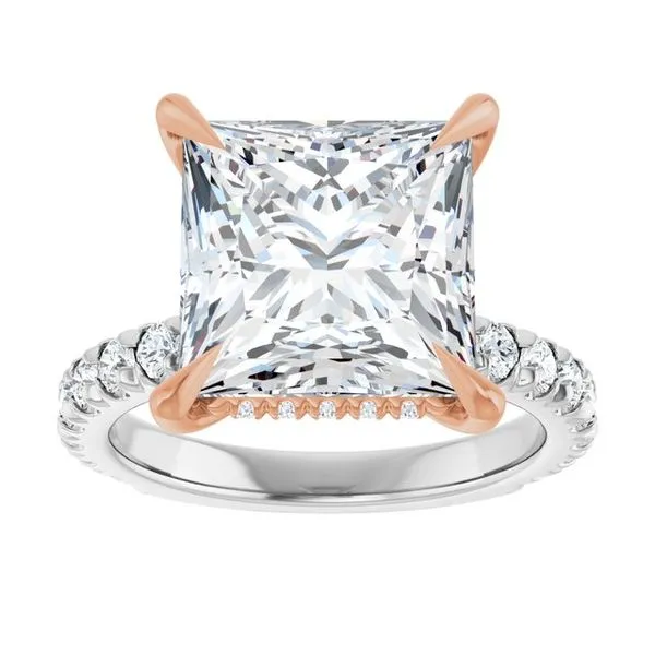 Claw-Prong Hidden Halo-Style Engagement Ring Image 3 Don's Jewelry & Design Washington, IA