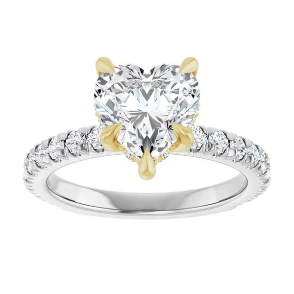 Claw-Prong Hidden Halo-Style Engagement Ring Image 3 Hudson Valley Goldsmith New Paltz, NY