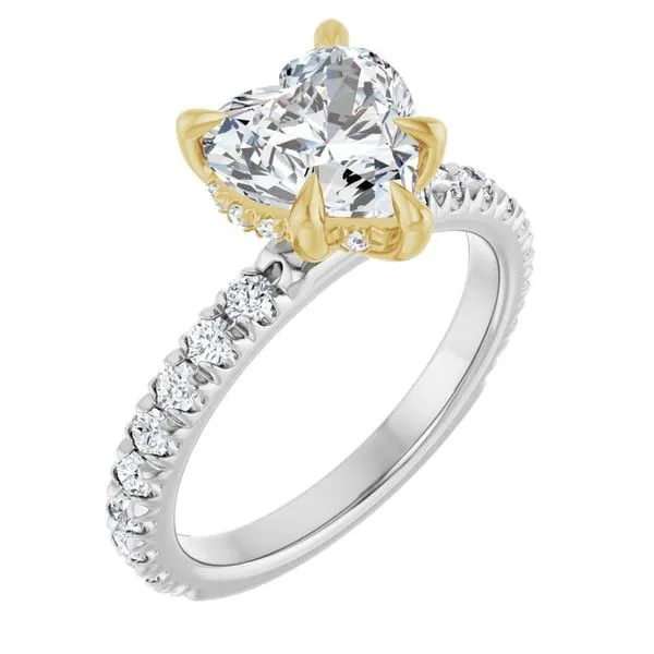 Claw-Prong Hidden Halo-Style Engagement Ring JF Jones Jewelers Rochester, NY