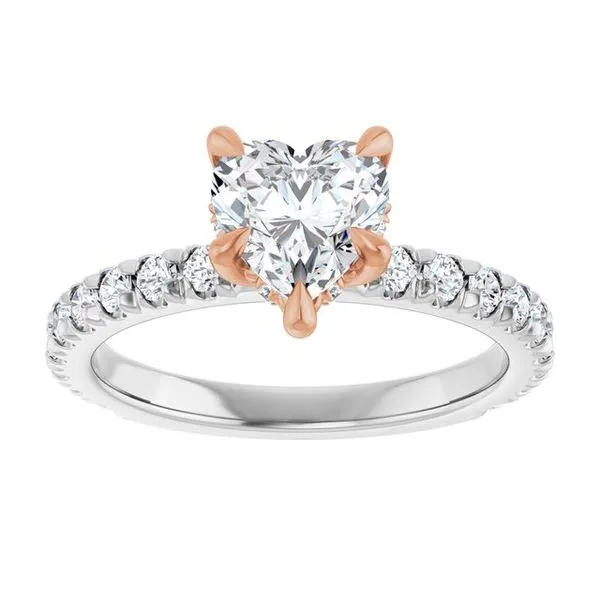 Claw-Prong Hidden Halo-Style Engagement Ring Image 3 Northwood Jewelers Northwood, OH