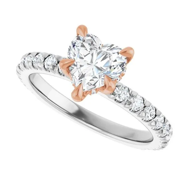 Claw-Prong Hidden Halo-Style Engagement Ring Image 5 J. West Jewelers Round Rock, TX