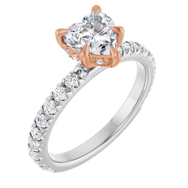 Claw-Prong Hidden Halo-Style Engagement Ring