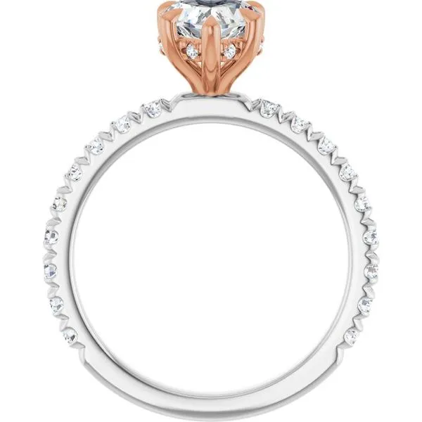 Claw-Prong Hidden Halo-Style Engagement Ring Image 2 Don's Jewelry & Design Washington, IA