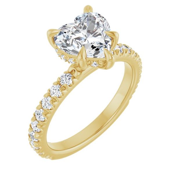 Claw-Prong Hidden Halo-Style Engagement Ring