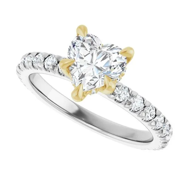 Claw-Prong Hidden Halo-Style Engagement Ring Image 5 Hudson Valley Goldsmith New Paltz, NY