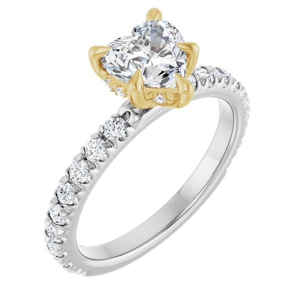 Claw-Prong Hidden Halo-Style Engagement Ring