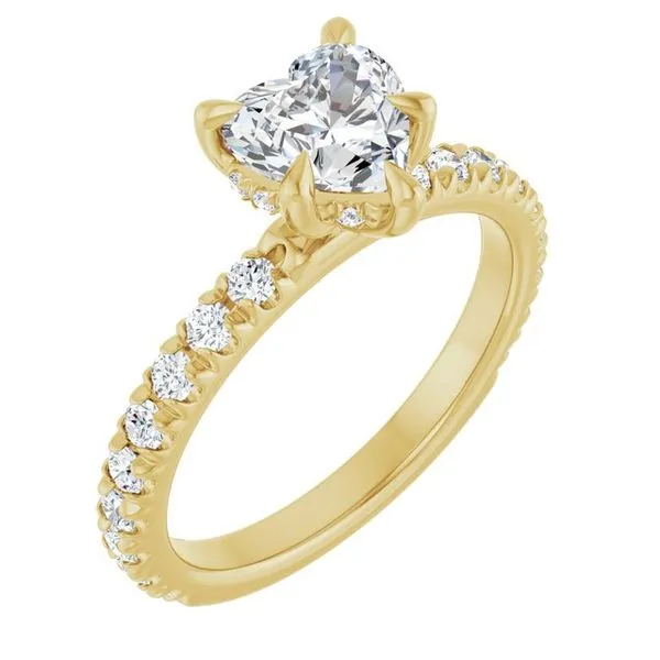 Claw-Prong Hidden Halo-Style Engagement Ring