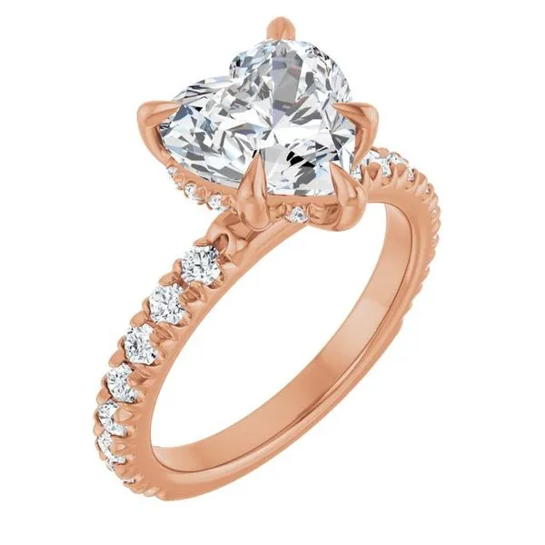 Claw-Prong Hidden Halo-Style Engagement Ring