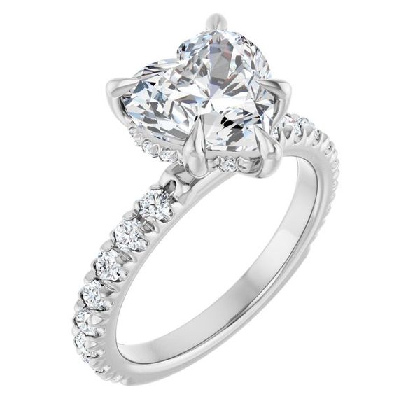 Claw-Prong Hidden Halo-Style Engagement Ring