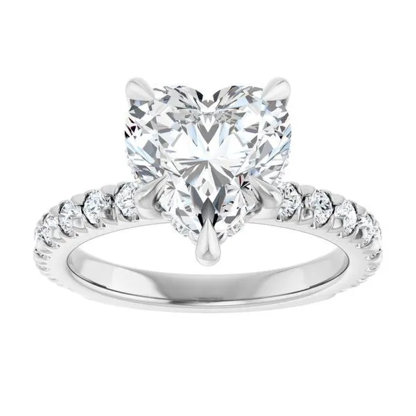 Claw-Prong Hidden Halo-Style Engagement Ring Image 3 Hudson Valley Goldsmith New Paltz, NY