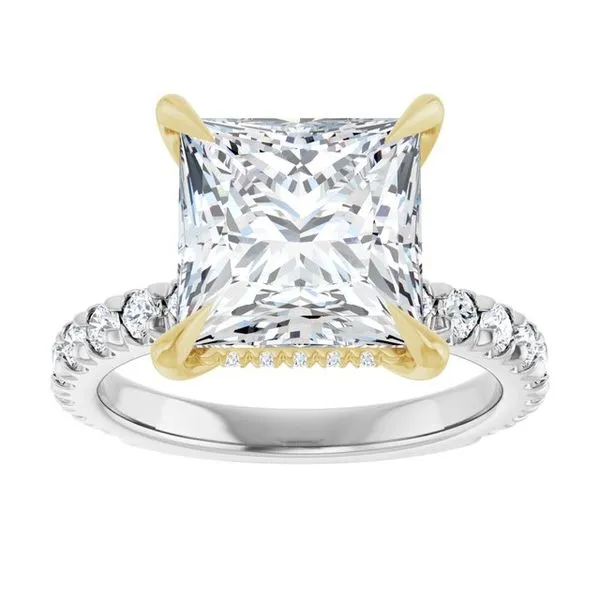 Claw-Prong Hidden Halo-Style Engagement Ring Image 3 Hudson Valley Goldsmith New Paltz, NY