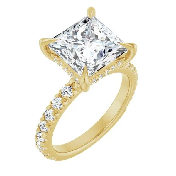 Claw-Prong Hidden Halo-Style Engagement Ring JF Jones Jewelers Rochester, NY
