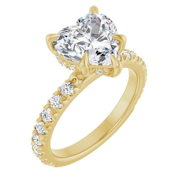 Claw-Prong Hidden Halo-Style Engagement Ring