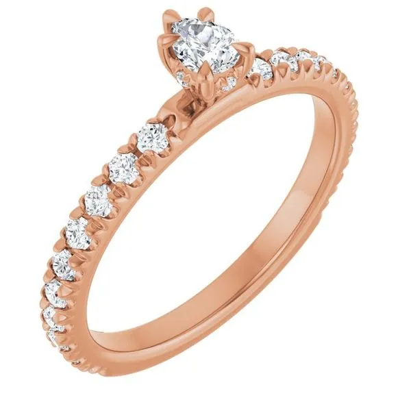 Claw-Prong Hidden Halo-Style Engagement Ring