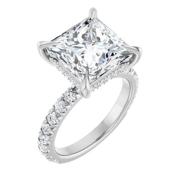 Claw-Prong Hidden Halo-Style Engagement Ring Redlands Jewelers Redlands, CA