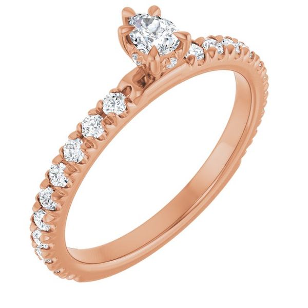 Claw-Prong Hidden Halo-Style Engagement Ring