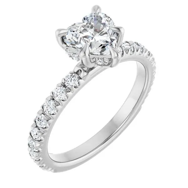 Claw-Prong Hidden Halo-Style Engagement Ring Arezzo Jewelers Elmwood Park, IL