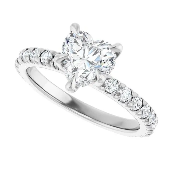 Claw-Prong Hidden Halo-Style Engagement Ring Image 5 Michael Szwed Jewelers Longmeadow, MA