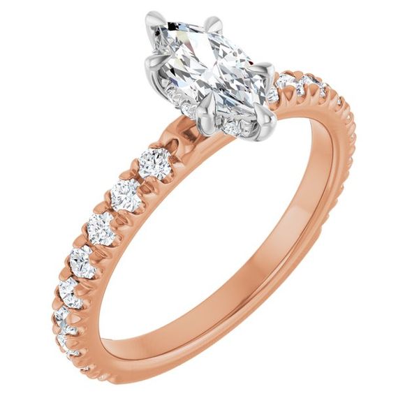 Claw-Prong Hidden Halo-Style Engagement Ring