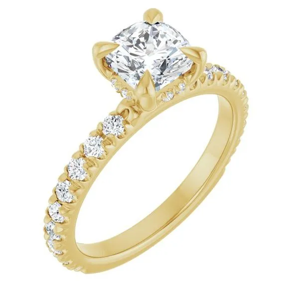 Claw-Prong Hidden Halo-Style Engagement Ring Don's Jewelry & Design Washington, IA