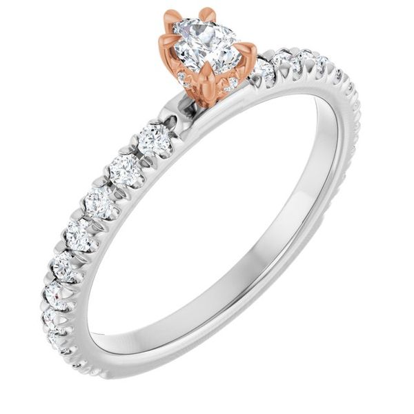 Claw-Prong Hidden Halo-Style Engagement Ring