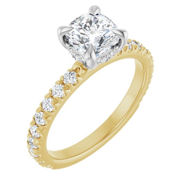 Claw-Prong Hidden Halo-Style Engagement Ring
