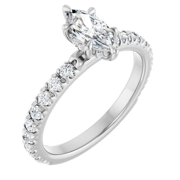 Claw-Prong Hidden Halo-Style Engagement Ring