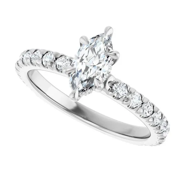 Claw-Prong Hidden Halo-Style Engagement Ring Image 5 J. West Jewelers Round Rock, TX