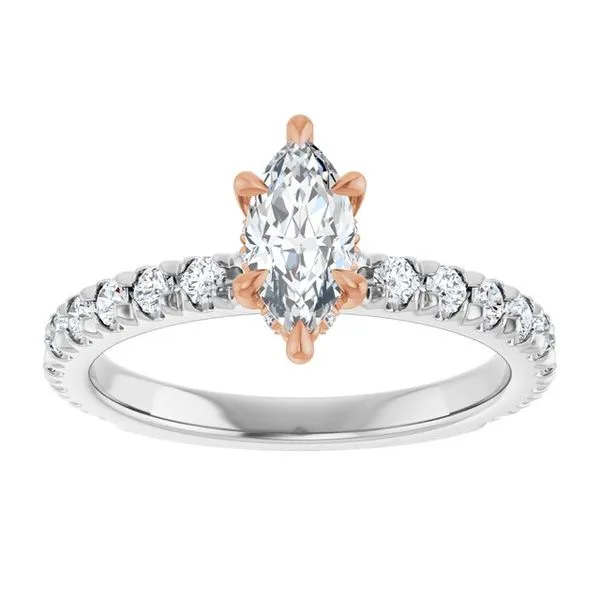 Claw-Prong Hidden Halo-Style Engagement Ring Image 3 Hudson Valley Goldsmith New Paltz, NY