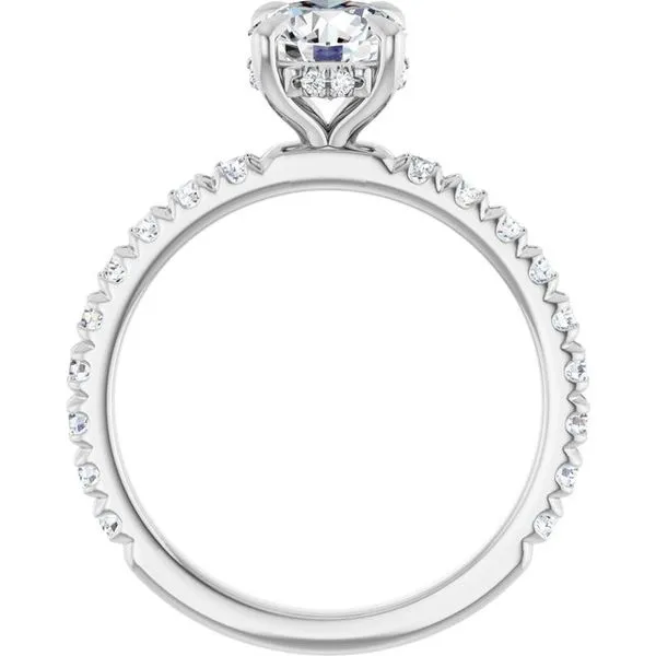 Claw-Prong Hidden Halo-Style Engagement Ring Image 2 Don's Jewelry & Design Washington, IA