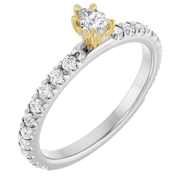 Claw-Prong Hidden Halo-Style Engagement Ring