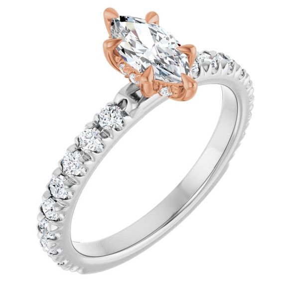 Claw-Prong Hidden Halo-Style Engagement Ring