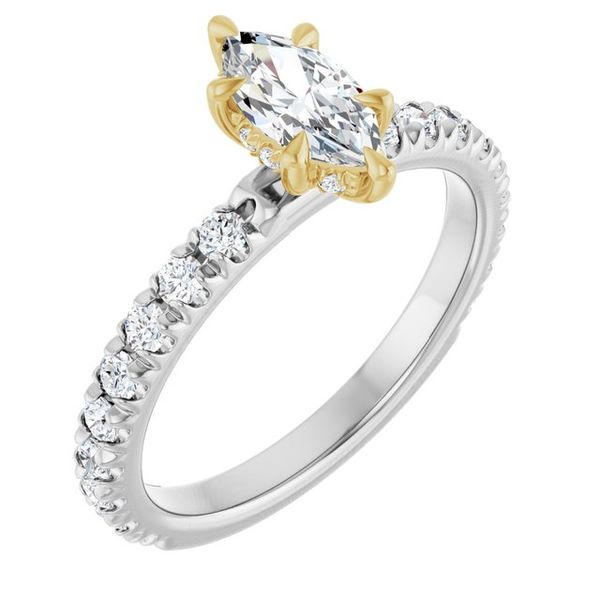 Claw-Prong Hidden Halo-Style Engagement Ring