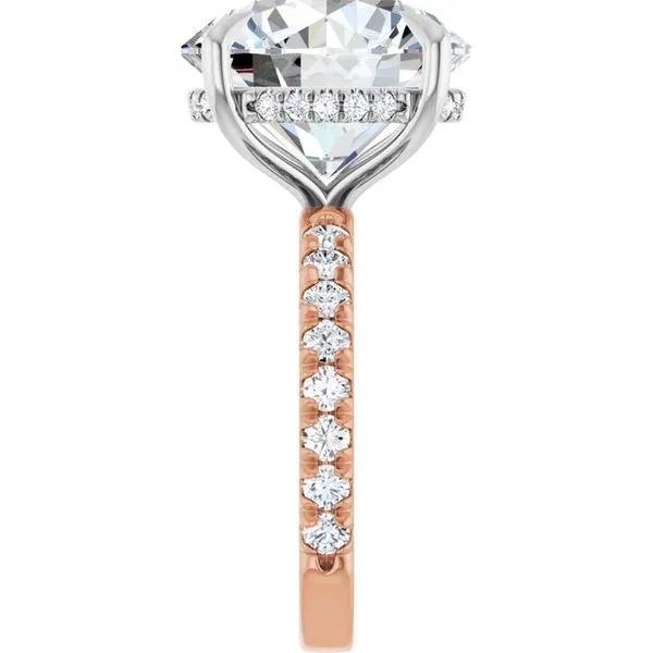 Claw-Prong Hidden Halo-Style Engagement Ring Image 4 Hudson Valley Goldsmith New Paltz, NY