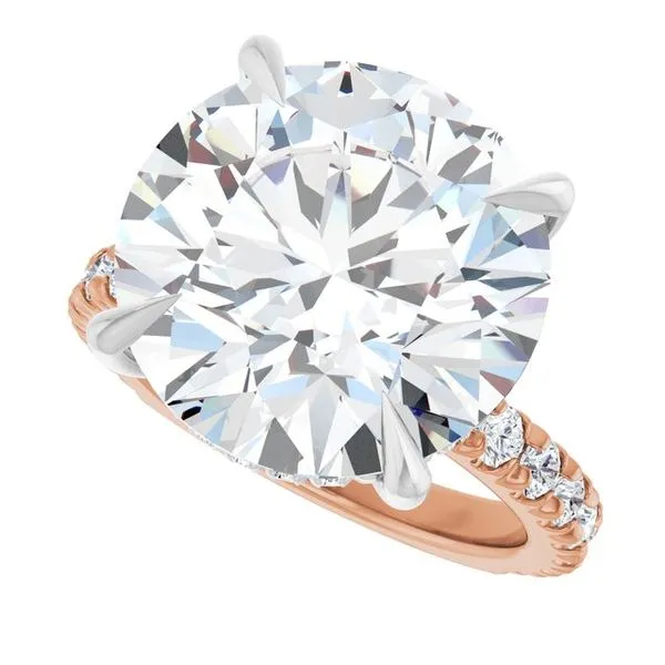 Claw-Prong Hidden Halo-Style Engagement Ring Image 5 Hudson Valley Goldsmith New Paltz, NY